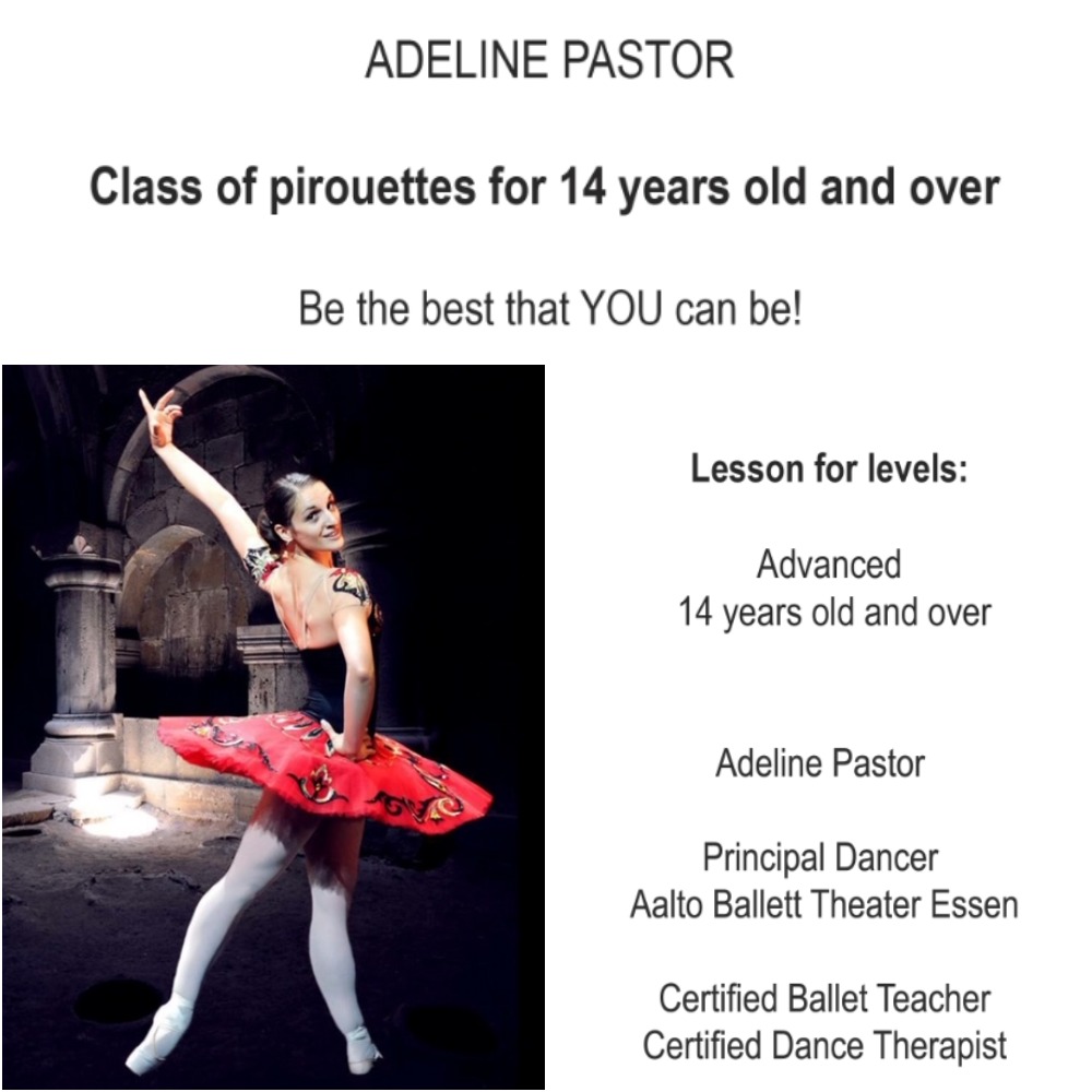 Adeline Pastor class of pirouettes for 14 years old and over